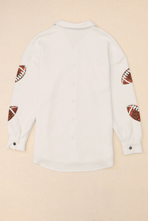 Textured Sequined Rugby Football Shirt Style Jacket