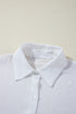 Textured Sheer Long Sleeve Tie Front Button Down Shirt