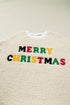 Textured Sherpa Fleece Graphic Letter Pullover Sweatshirt