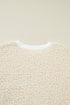 Textured Sherpa Fleece Graphic Letter Pullover Sweatshirt