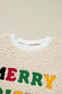Textured Sherpa Fleece Graphic Letter Pullover Sweatshirt