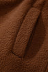 Textured Sherpa Fleece Half Zip Drawstring Waist Pullover