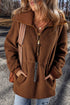 Textured Sherpa Fleece Half Zip Drawstring Waist Pullover