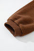 Textured Sherpa Fleece Half Zip Drawstring Waist Pullover