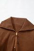Textured Sherpa Fleece Half Zip Drawstring Waist Pullover