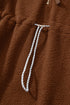 Textured Sherpa Fleece Half Zip Drawstring Waist Pullover