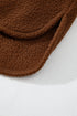 Textured Sherpa Fleece Half Zip Drawstring Waist Pullover