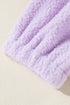 Textured Sherpa Half Zip Adjustable Pullover Hoodie