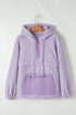 Textured Sherpa Half Zip Adjustable Pullover Hoodie