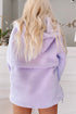 Textured Sherpa Half Zip Adjustable Pullover Hoodie