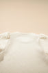 Textured Short Puff Sleeve Round Neck Pullover Top