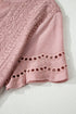 Textured Short Sleeve Button Front Casual Blouse