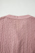 Textured Short Sleeve Button Front Casual Blouse