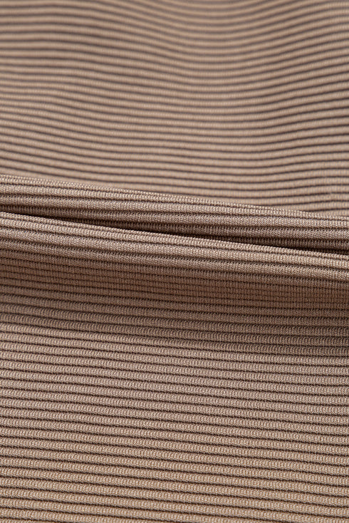 Textured Short Sleeve Half Zip Drawstring Waist Romper