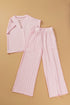 Textured Short Sleeve Henley Pocketed Wide Leg Pant Sets