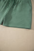 Textured Short Sleeve Top And Drawstring Shorts Loungewear Set
