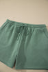 Textured Short Sleeve Top And Drawstring Shorts Loungewear Set