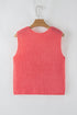 Textured Sleeveless Double Tie Front V Neck Vest