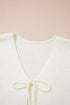 Textured Sleeveless Double Tie Front V Neck Vest