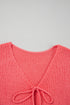Textured Sleeveless Double Tie Front V Neck Vest