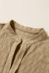 Textured Sleeveless Split Neck Pleated Front Blouse