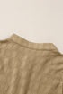 Textured Sleeveless Split Neck Pleated Front Blouse