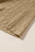 Textured Sleeveless Split Neck Pleated Front Blouse