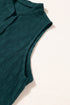 Textured Sleeveless Split Neck Pleated Front Blouse