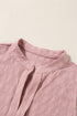 Textured Sleeveless Split Neck Pleated Front Blouse