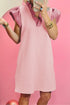 Textured Sleeveless V Neck Relaxed Shift Dress