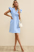 Textured Sleeveless V Neck Relaxed Shift Dress