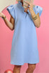Textured Sleeveless V Neck Relaxed Shift Dress