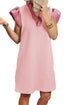 Textured Sleeveless V Neck Relaxed Shift Dress