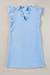 Textured Sleeveless V Neck Relaxed Shift Dress