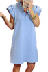 Textured Sleeveless V Neck Relaxed Shift Dress