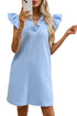 Textured Sleeveless V Neck Relaxed Shift Dress