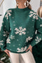 Textured Snowflake Mock Neck Long Sleeve Sweater