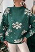 Textured Snowflake Mock Neck Long Sleeve Sweater