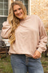 Textured Solid Drop Shoulder Crew Neck Western Sweatshirt