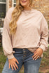 Textured Solid Drop Shoulder Crew Neck Western Sweatshirt