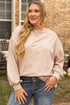 Textured Solid Drop Shoulder Crew Neck Western Sweatshirt
