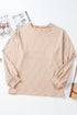 Textured Solid Drop Shoulder Crew Neck Western Sweatshirt