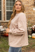 Textured Solid Drop Shoulder Crew Neck Western Sweatshirt