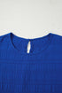 Textured Solid Flutter Sleeve Ruffled H Line Mini Dress