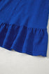 Textured Solid Flutter Sleeve Ruffled H Line Mini Dress