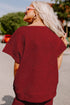 Textured Solid Loose Fit Wide Leg Pant Set