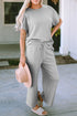 Textured Solid Loose Fit Wide Leg Pant Set
