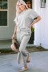 Textured Solid Loose Fit Wide Leg Pant Set