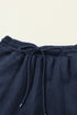 Textured Solid Loose Fit Wide Leg Pant Set
