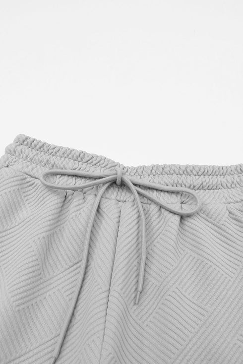Textured Solid Loose Fit Wide Leg Pant Set